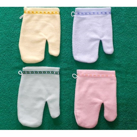 Waslap Bayi Mandi / Waslap Jari dan Kotak Bahan Lembut dan Tebal