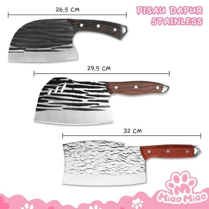 [All Varian] Pisau Dapur Pemotong Daging - Pisau Koki - Pisau Stainless Steel Tebal 2,5mm - 5 mm