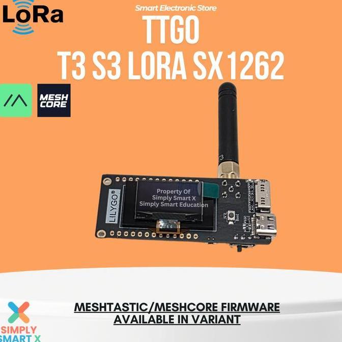BEBAS ONGKIR - LILYGO T3S3 ESP32 S3 - LILYGO LoRa SX1262 915MHz - 0.96 Inch OLED Display - Meshtasti