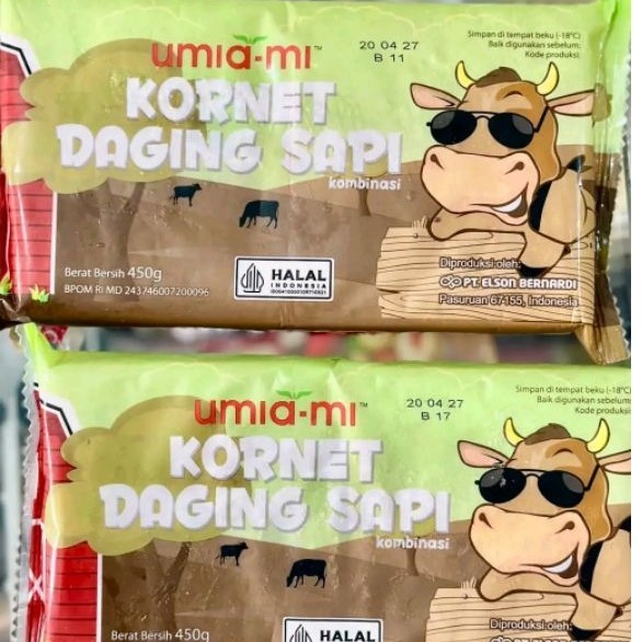 Umiami Kornet Daging Sapi 450g Frozen Instan