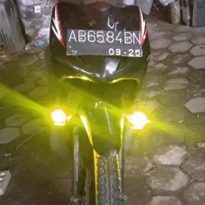 Led Lampu Sorot Laser/Mini D2 Laser Gun/Lampu Tembak Sorot Foglamp Tambahan Motor/Mobil