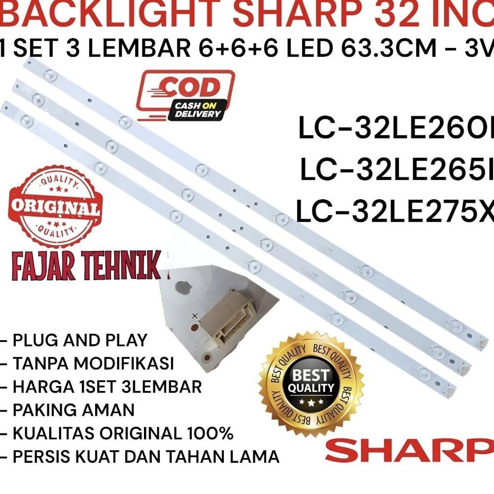 LAMPU LED BL BACKLIGHT TV SHARP 32 INCH INC 3V 6 LED LC32LE2601-LC32LE2651-LC 32LE275X
