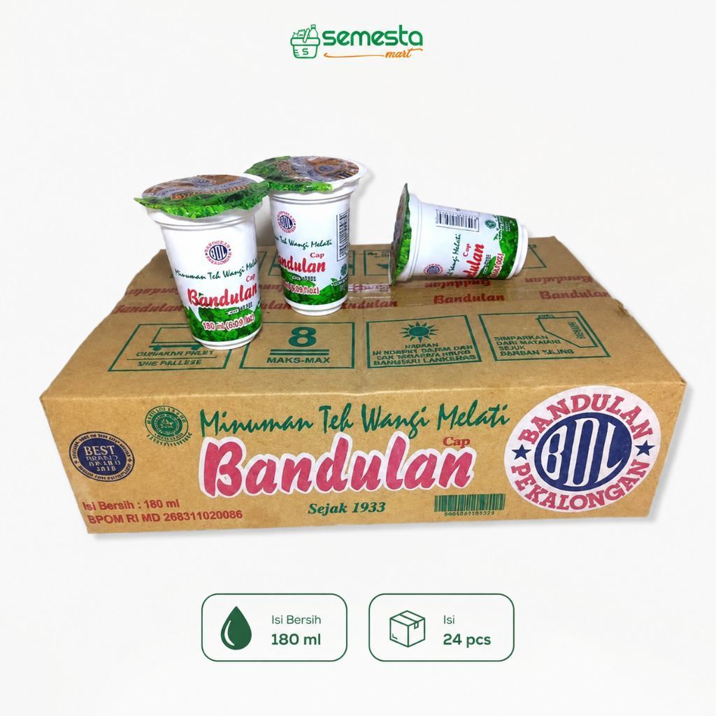 Teh Bandulan Gelas Melati 1 Kardus isi 24 Gelas / Teh Bandulan 1 Dus