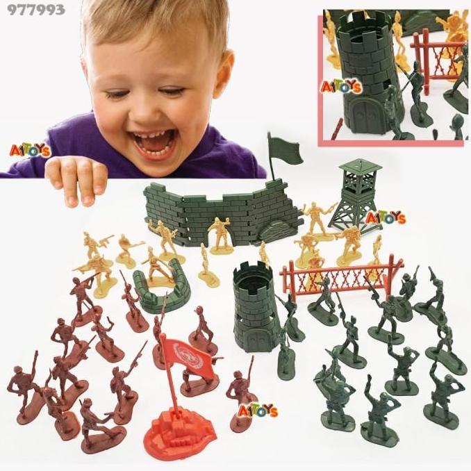 Mainan tentara plastik mainan tentara merayap mainan militer miniatur tentara mainan barak tentara m
