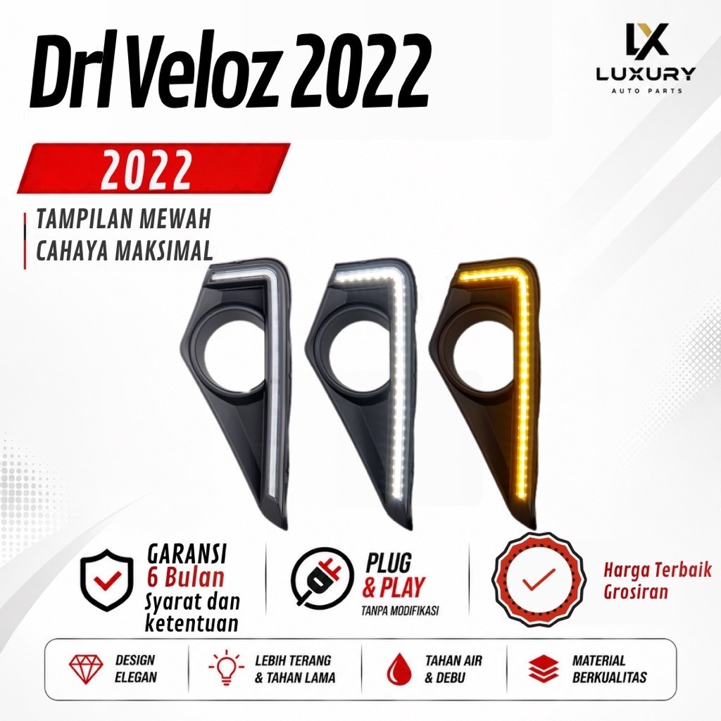 DRL LED COVER FOGLAMP DEPAN SEIN RUNNING DRL TOYOTA AVANZA VELOZ 2022