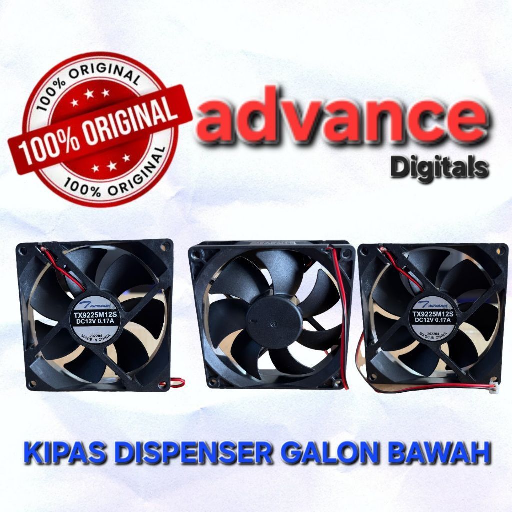 Kipas Dispenser ADVANCE Galon Bawah TX9225M12S DC12V 0.17A 9×9 | Fan Cooling Advance NEW ORIGINAL