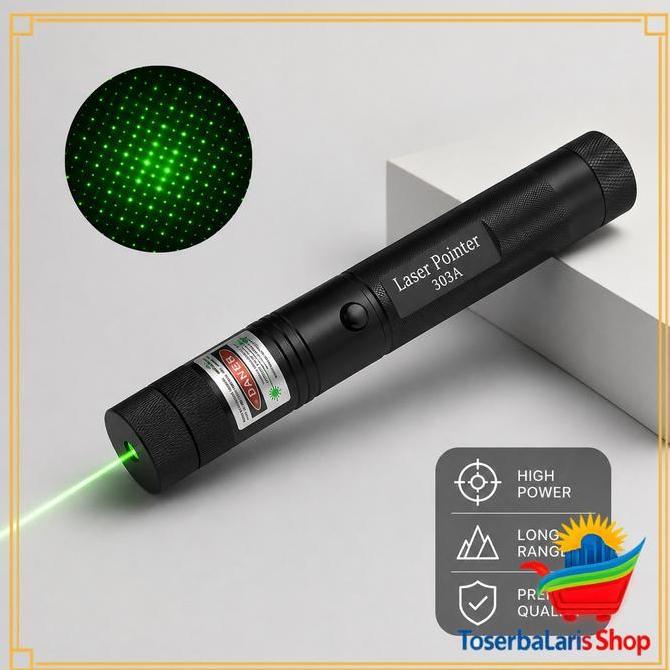 Ditafiraa45 - Laser Pointer 303 Laser Hijau Laser Pointer Jarak Jauh Green Laser Pointer Type 303 Ba