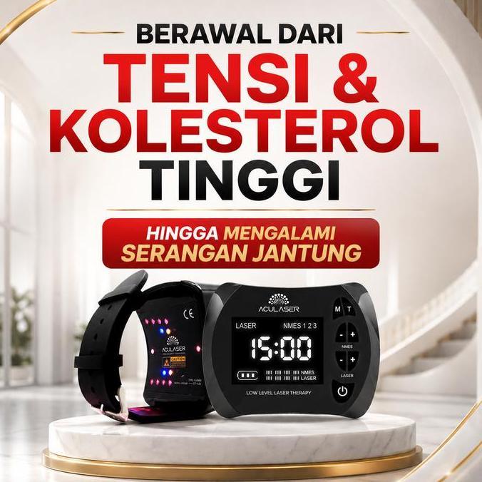 Ditafiraa45 - Aculaser Ultimate 14 Titik Mata Laser Merah Biru Kuning - Jam Tangan Kesehatan Terapi 