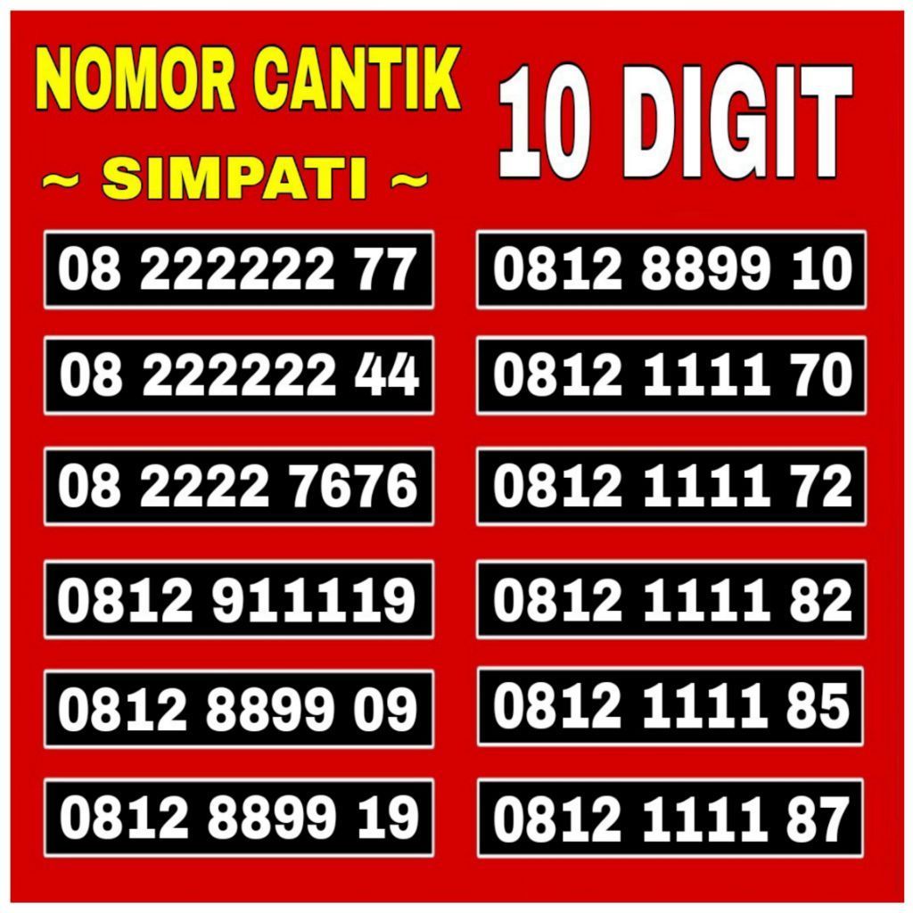 Nomor Cantik Simpati 10 Digit - Kartu Perdana Telkomsel Simpati 10 Digit