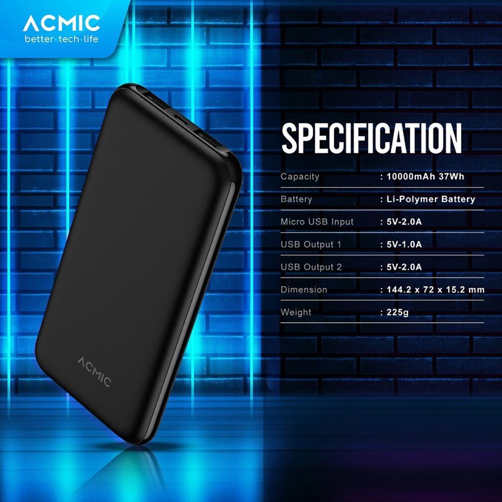 Discount Acmic Powerslim 10000Mah Slim Powerbank 2A Fast Charge
