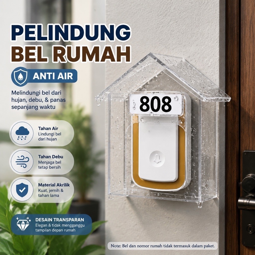 Pelindung Bel Model Rumah - Cover Bel Anti Air - Pelindung Bel