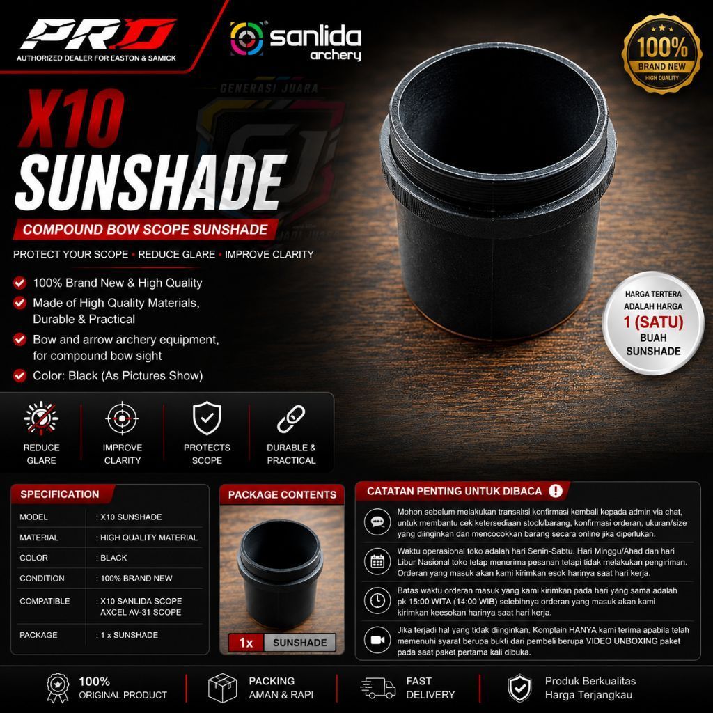 SANLIDA X10 Sunshade Compound Bow Scope Sun Shade X10 Sanlida Axcel AV-31 Panahan

