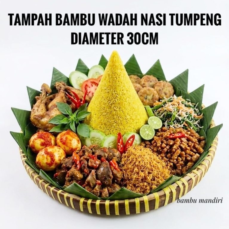 Tampah Bambu Nasi Tumpeng Diameter 30cm / Nyiru Bambu Grosir