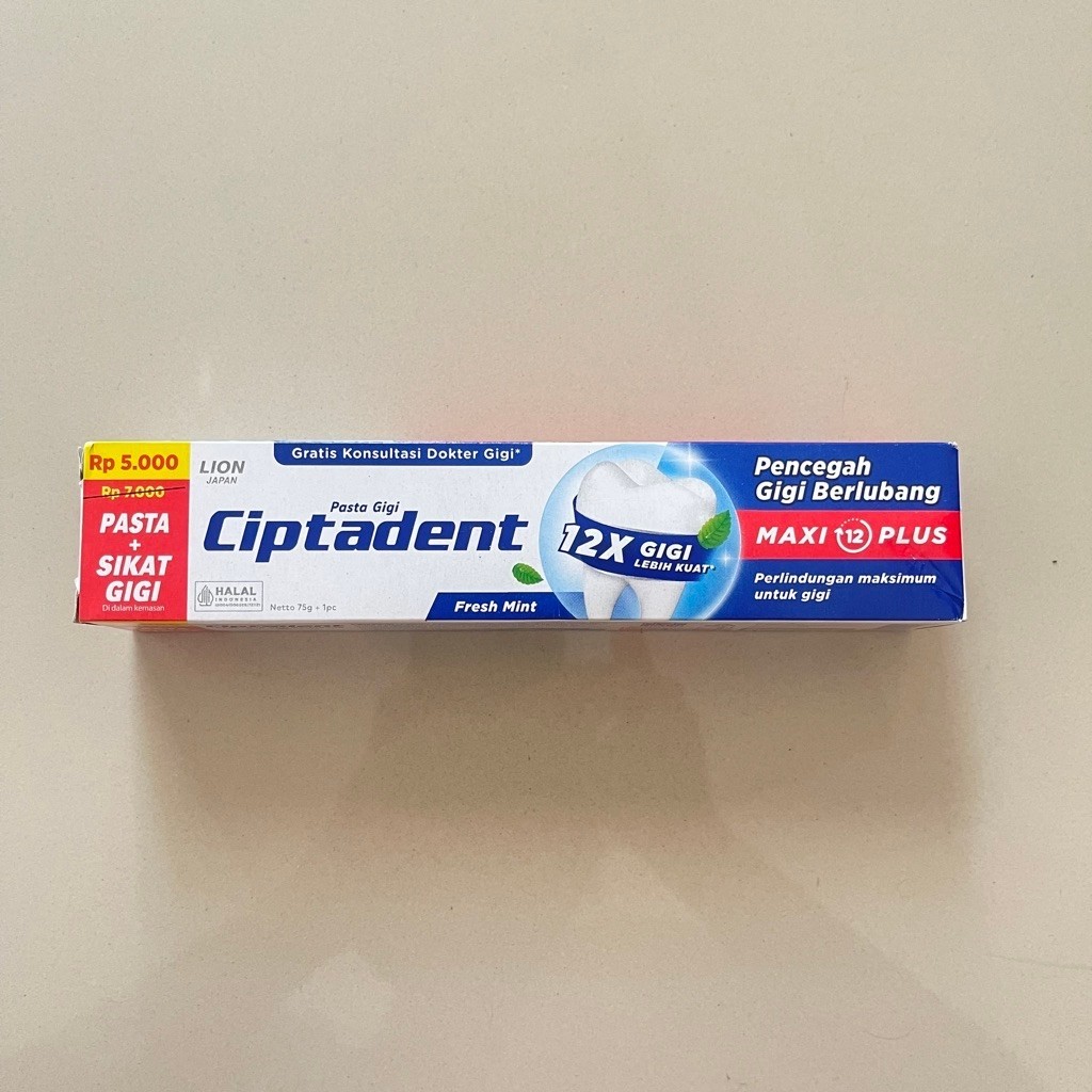 CIPTADENT PASTA GIGI 75 gr FREE SIKAT GIGI