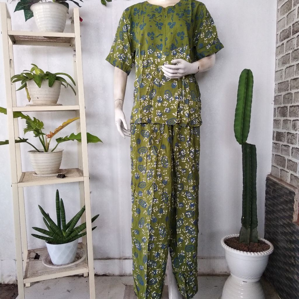 Daster Paradesa by Huza (Ld110) Setelan Celana Panjang Busui Batik Pekalongan