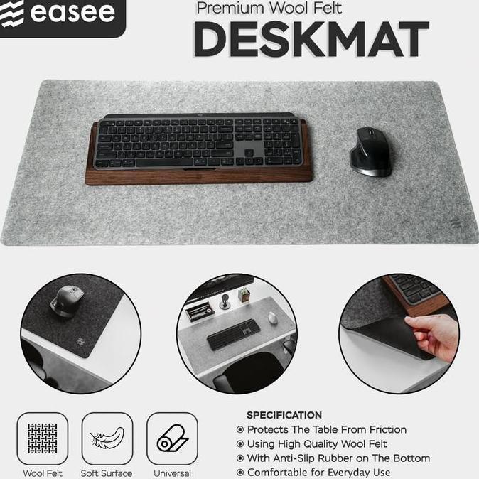 easee Premium Wool Felt Deskmat / Large Deskpad / Mousepad Felt