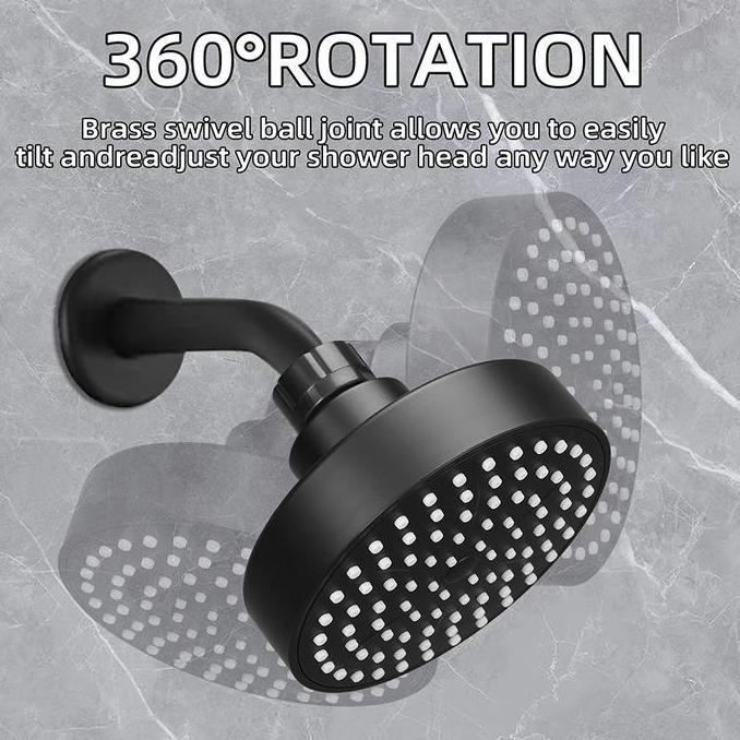 hower Kamar Mandi Rainfall Komplit Kepala Shower Bulat 4 Inch Tanam Tembok, Cocok untuk Air Panas & 