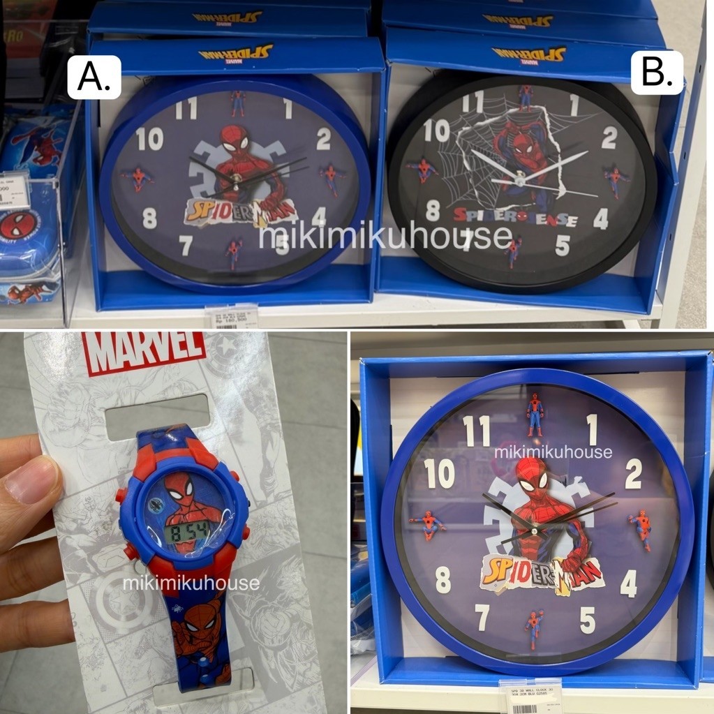 READY STOCK MARVEL SPIDER-MAN JAM TANGAN JAM DINDING SPIDERMAN MR DIY WATCH DIGITAL CLOCK WALL KARAK