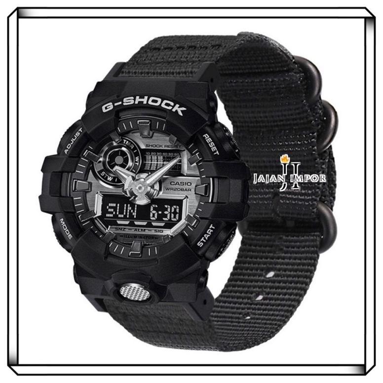 PAKET Tali Strap Kanvas Nato Canvas kanvas Casio G-Shock Adapter stainless Konektor GShock Diskon