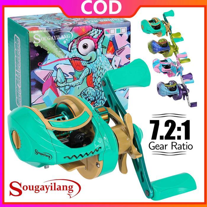 Sougayilang Reel Pancing Casting Sougailang 17+1Bantalan Bola Rasio Gigi 7.2:1 Reel Pancing Kecepata