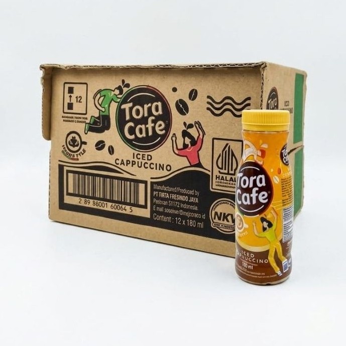 Tora Cafe Iced Cappuccino Botol 180ml 1 Dus Isi 12 Botol - Minuman Kopi Siap Minum