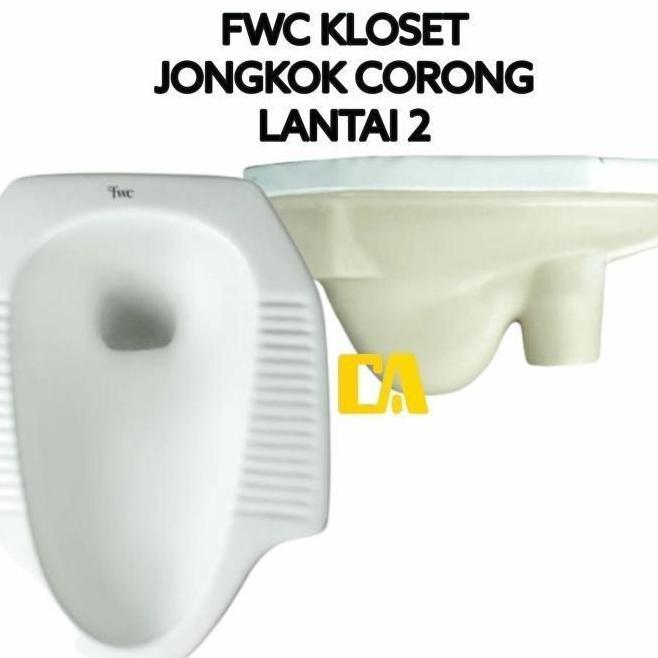 HARGA DISC - Closet Jongkok Corong C2 FWC // Kloset Jongkok FWC Putih - Biru - Ivory lantai 2