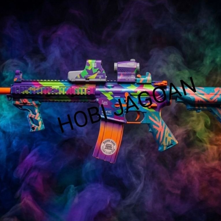 Mainan Anak Water Gel Blaster Tipe HK416 Grafiti - Peluru Jelly 7-8mm