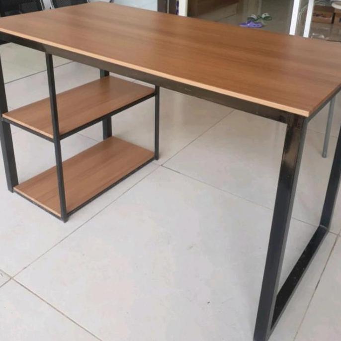 (Good) Meja kerja uk 70x120cm tinggi 75cm ada 2rak samping