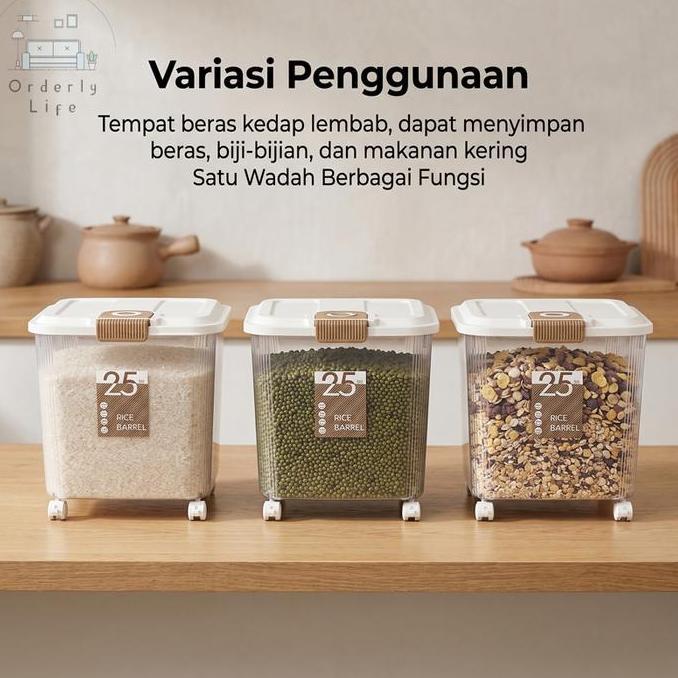 (Best) [COD] Orderly Life Rice Bucket Beras Anti dan Serangga 50/30/20/10kg Wadah Beras Rice Box Foo