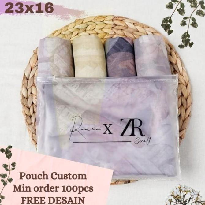 Pouch  Transparan Pvc Custom Kemasan Plastik Ziplock Zipper Packaging Hijab Custom