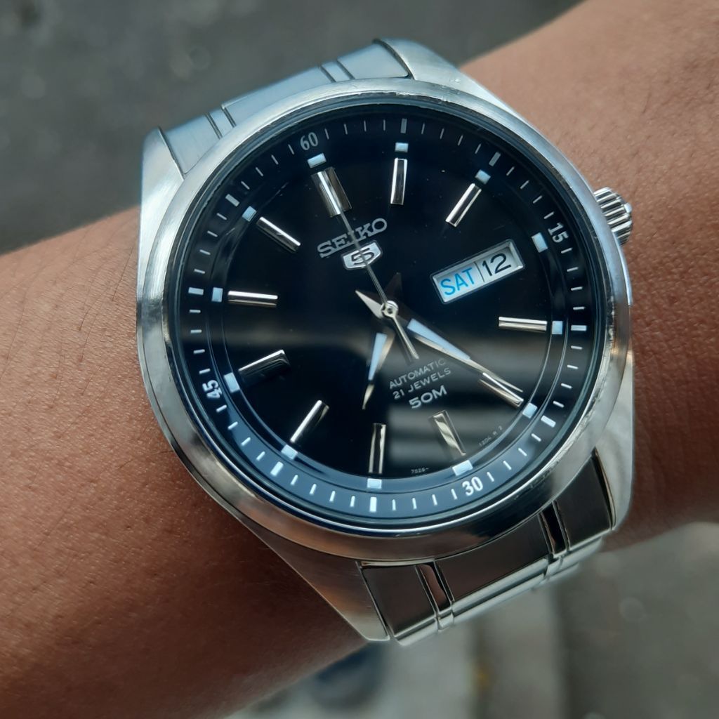 Seiko 5 SNKN89K1 Automatic Black Dial Stainless Steel 100% Original