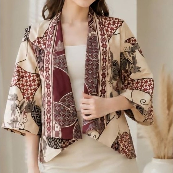 Batik Blazer / Batik Outer Wanita 2 tone