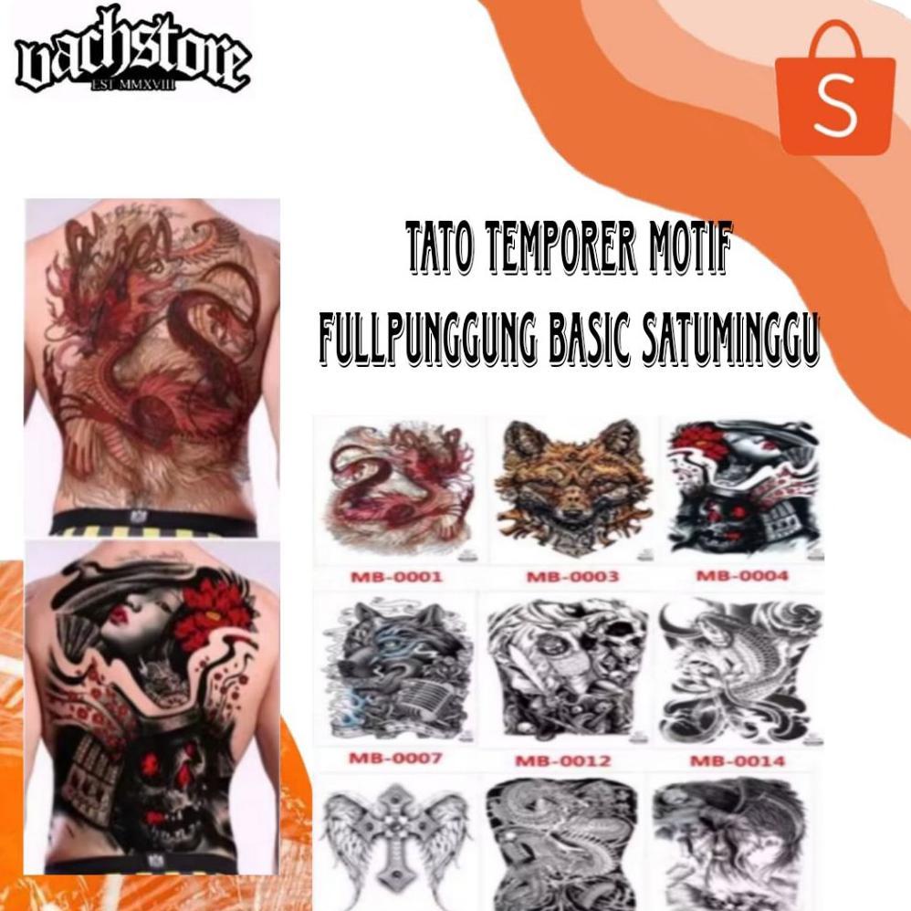 Tato Temporer Full Punggung Temporary Tattoo Fullback