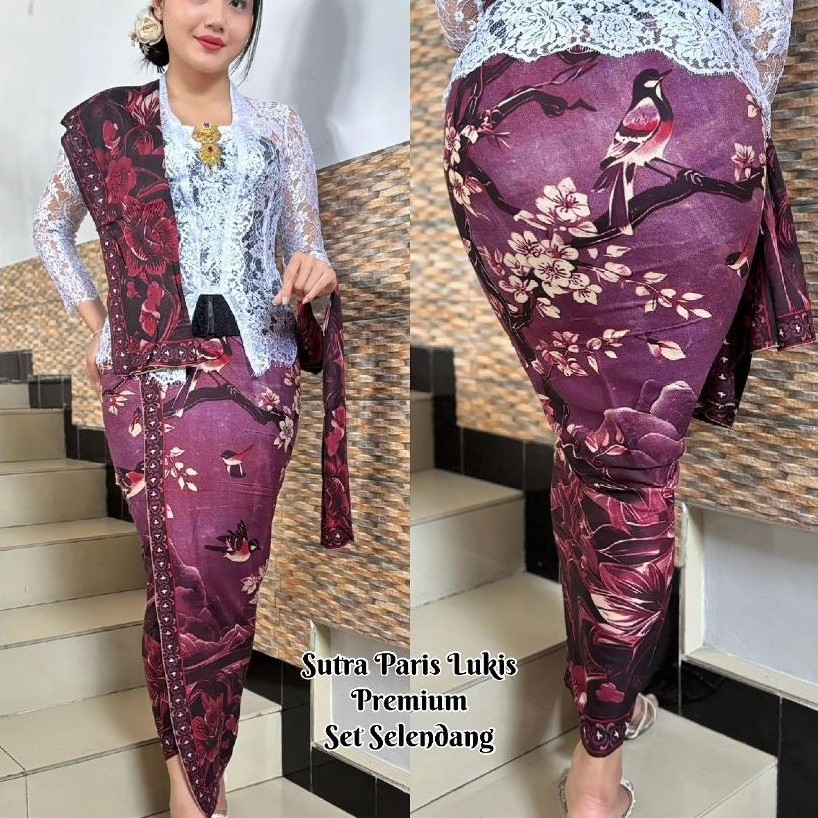 Kamen sutra lukis set selendang // kain lukis lembaran