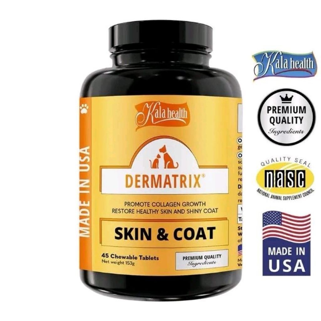 Kala Health Dermatrix Skin & Coat Dog Cat Vitamin Supplement Bulu & Kulit Anjing Kucing Dermatrix 45