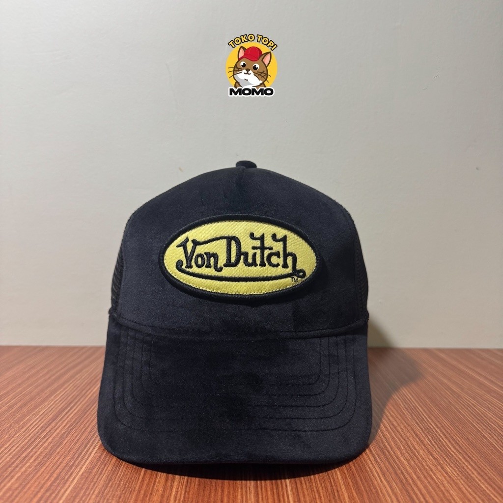 Trucker Hat Von Dutch USA Velvet Black Yellow