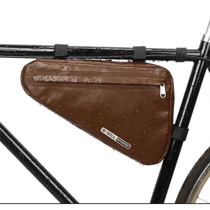 Tas Frame Depan Sepeda B-Soul Kapasitas Besar Bahan Kulit Pu Anti Air Original Dan Terpercaya