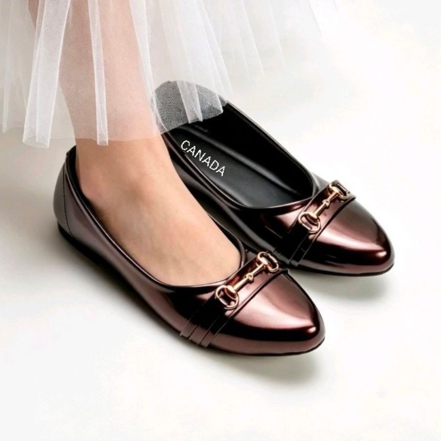 Flat Shoes Wanita Sepatu Flat Wanita Viola untuk Kerja Kantor