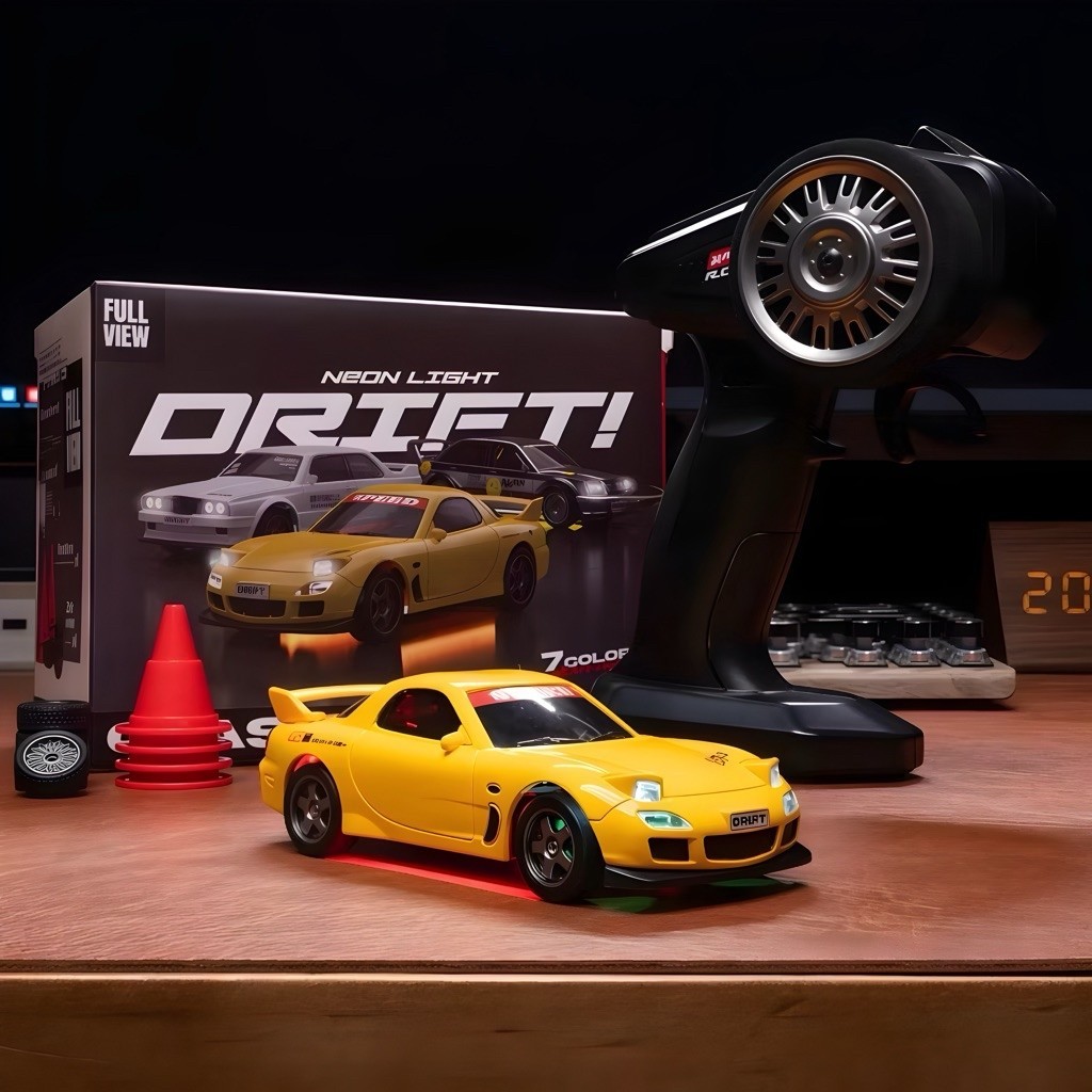 DA CHANG Whoosh Mobil RC Drift 4WD Mini Skala 1:43 Mazda RX-7 BMW Mercy 4WD RTR QD Quick Drive Propo