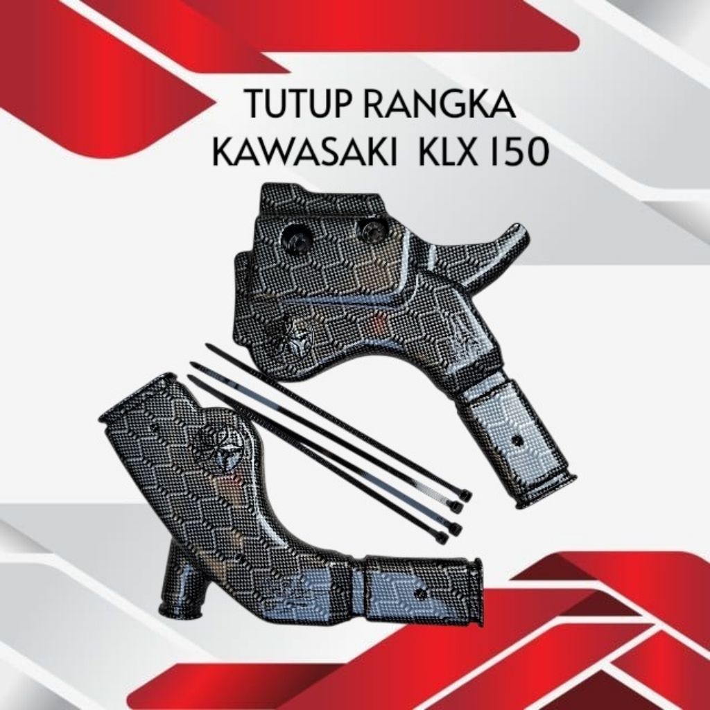 TUTUP RANGKA KAWASAKI 150 CARBON WTP MOTIP HEXAGONAL