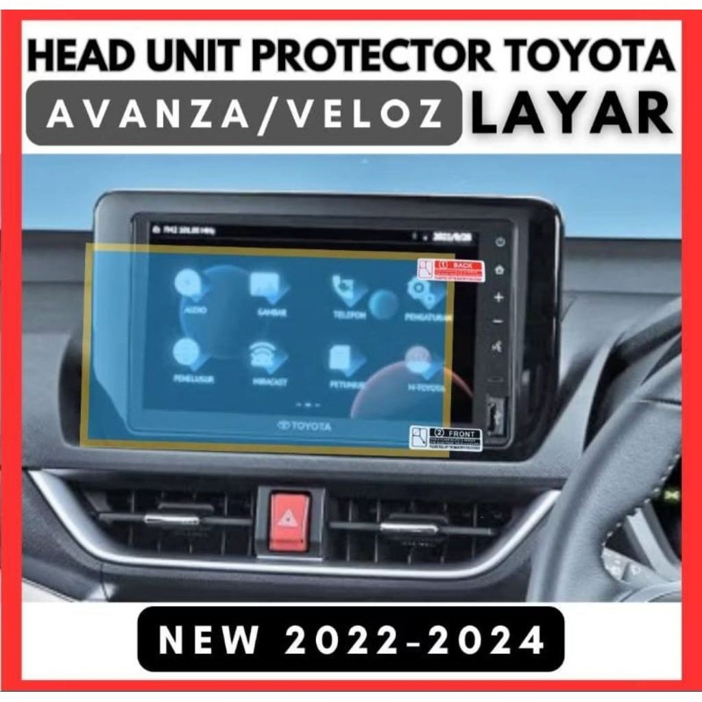 Takut Lecet Avanza/Veloz 2022-2024 Anti Gores Layar Tv Head Unit Mobil Uk 7-12" Bisa Custom Support 