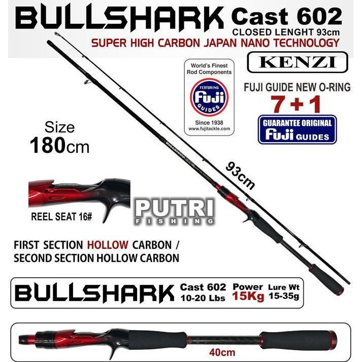 HARGA DISC - JORAN KENZI BULLSHARK 602 BAITCASTING CASTING 6-14lbs 7-15lbs 8-17lbs 10-20lbs BC OH