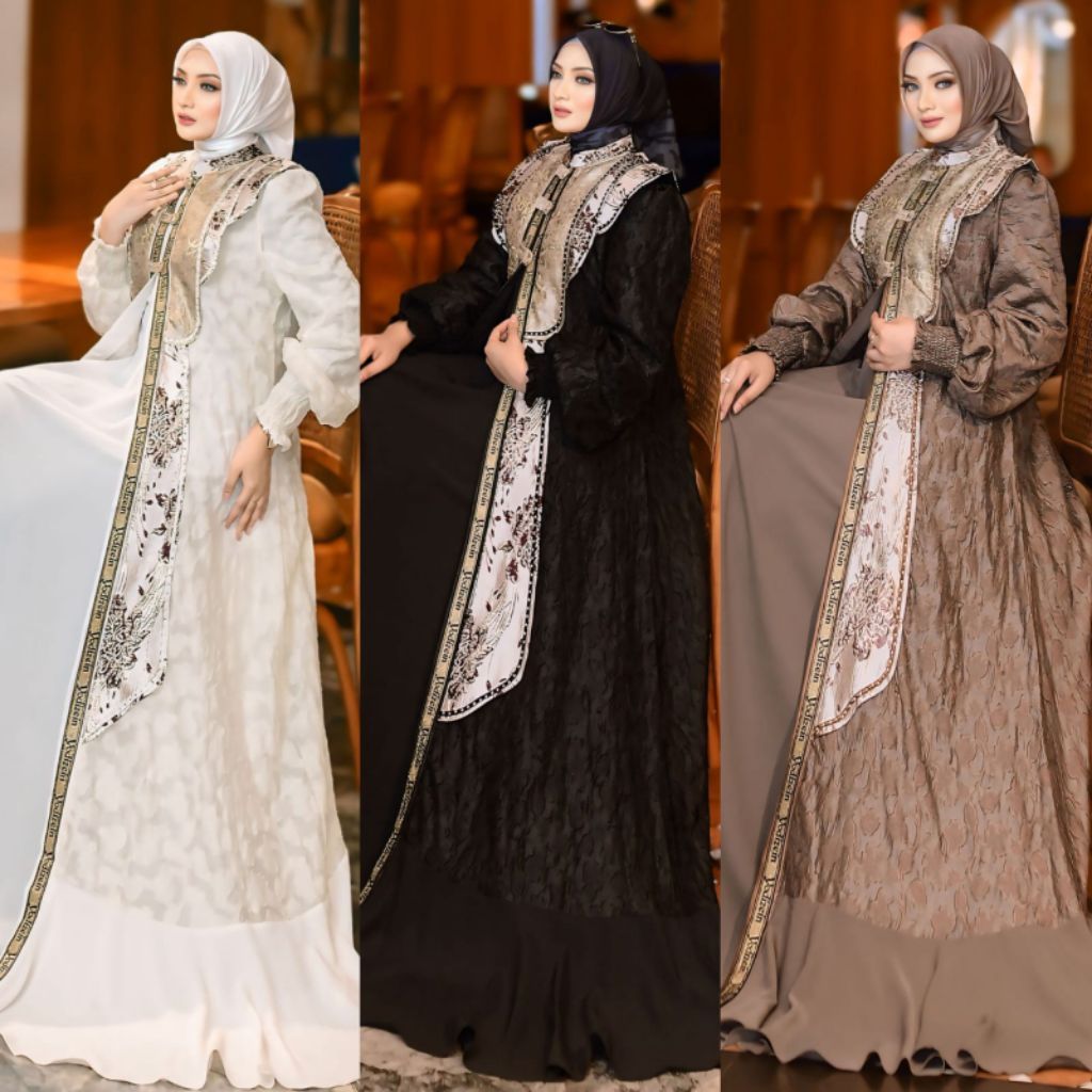 Dary Abaya By Yodizein Luxury Silk Print 2 pacs