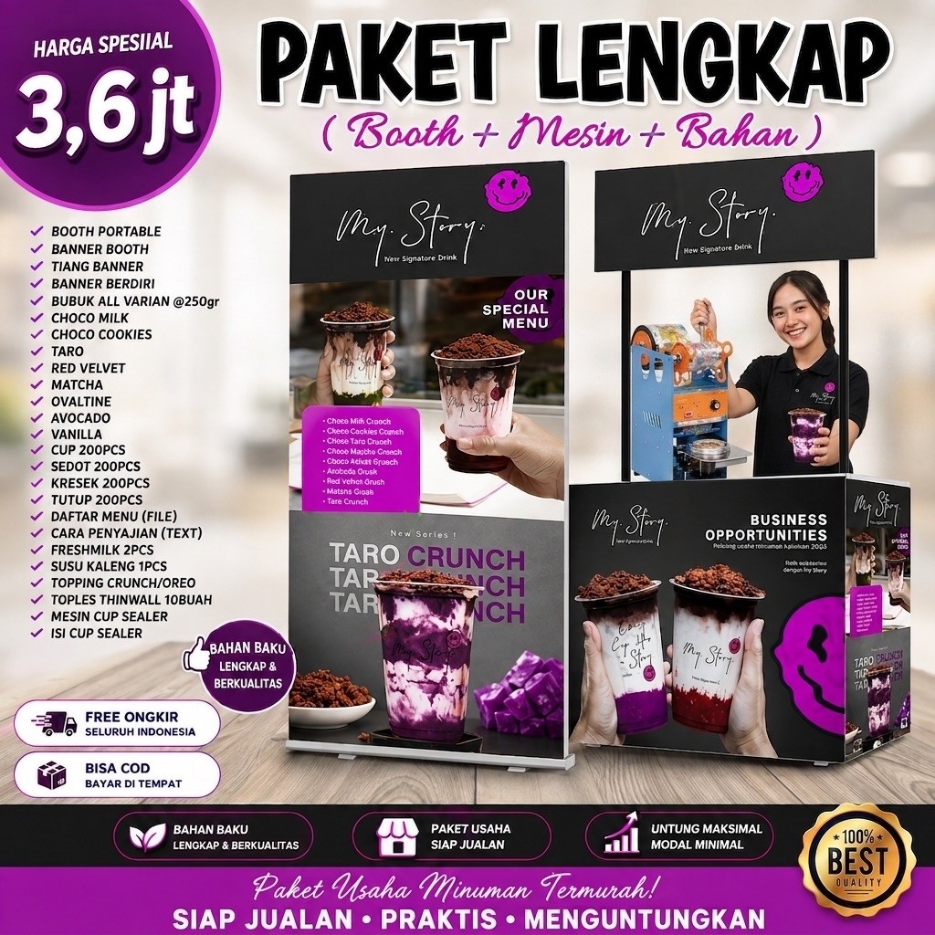 (COD) PAKET USAHA MINUMAN MY STORY FRANCHISE MINUMAN TERLENGKAP