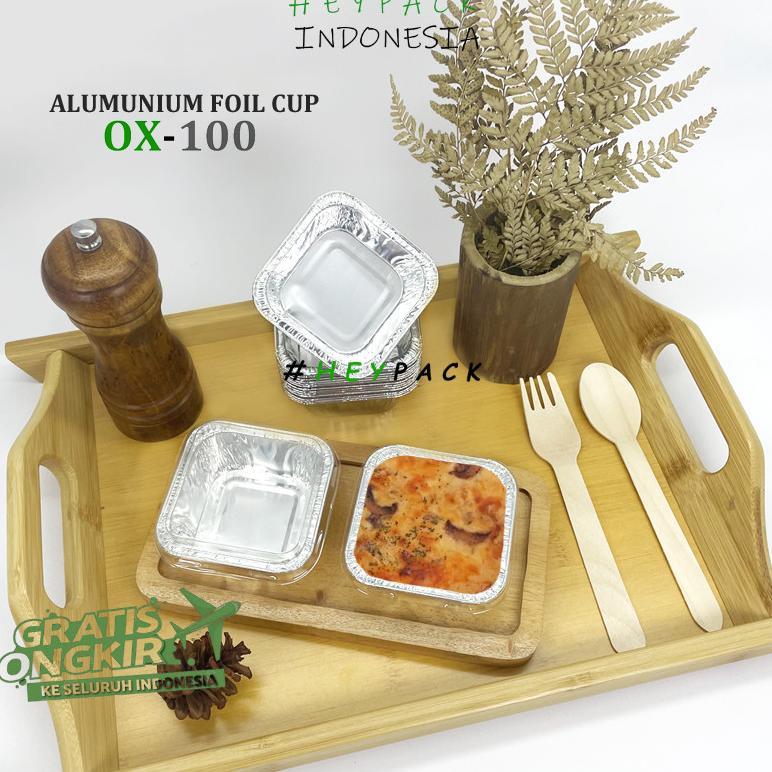 PROMO TERBARU Alumunium Foil Tray Cup OX100 Bolu Mini Macaroni Schotel Klapertart Brownies Spaghetti