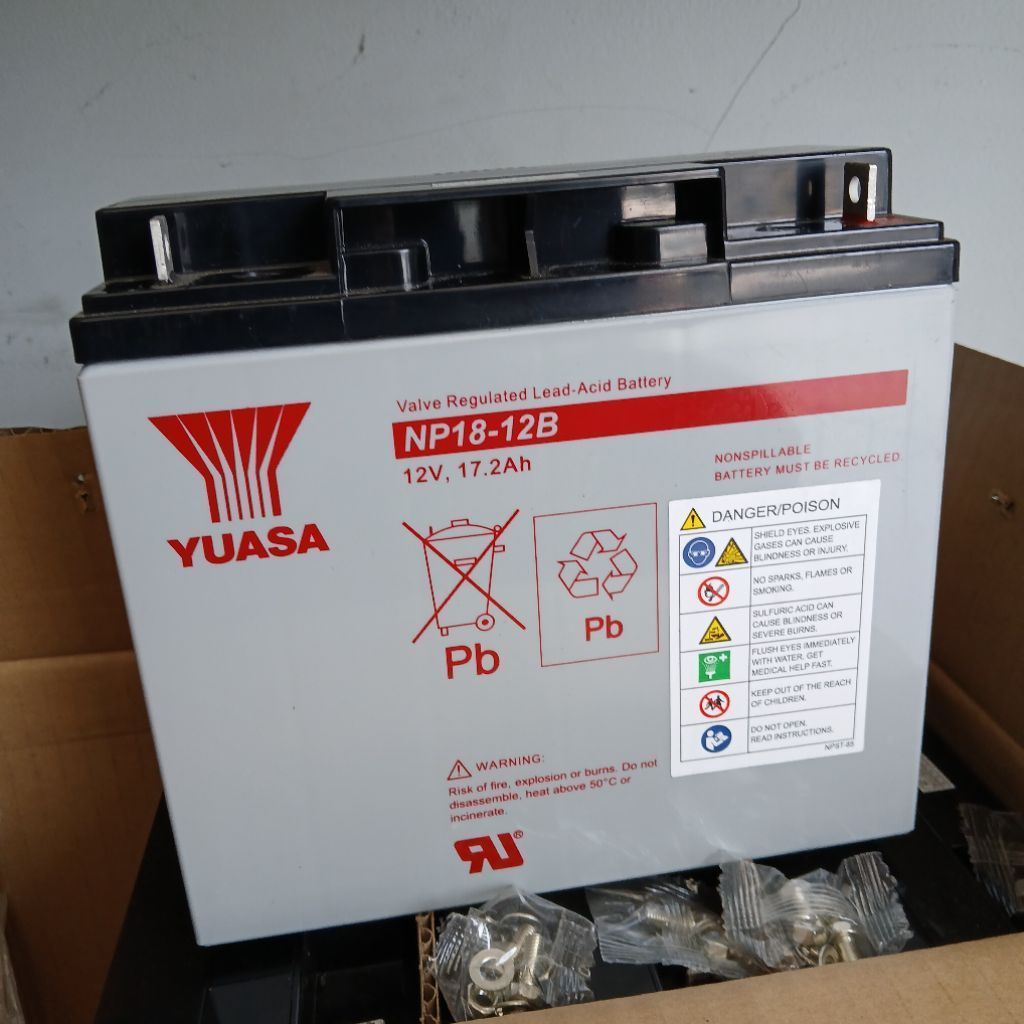 YUASA Battery Aki Kering UPS 12V 17Ah NP18-12B Yuasa Original 17.2Ah 18Ah