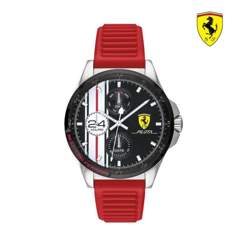Jam Tangan Pria FERRARI PILOTA 0830657 Silicone Strap