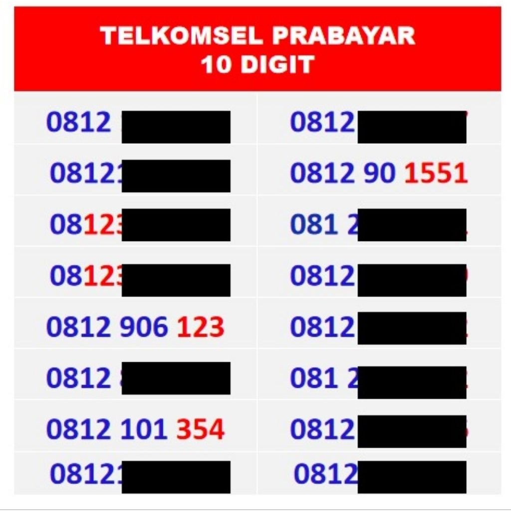 Telkomsel prabayar 10 digit simpati 10 digit