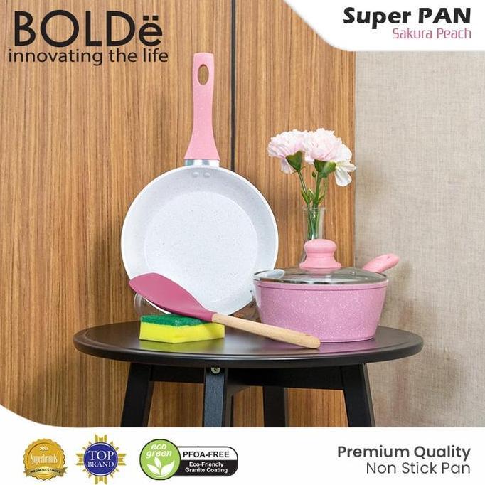 BOLDe Sakura Peach Pan Set 5 pcs (Pan Anti Lengket Granit Coating)