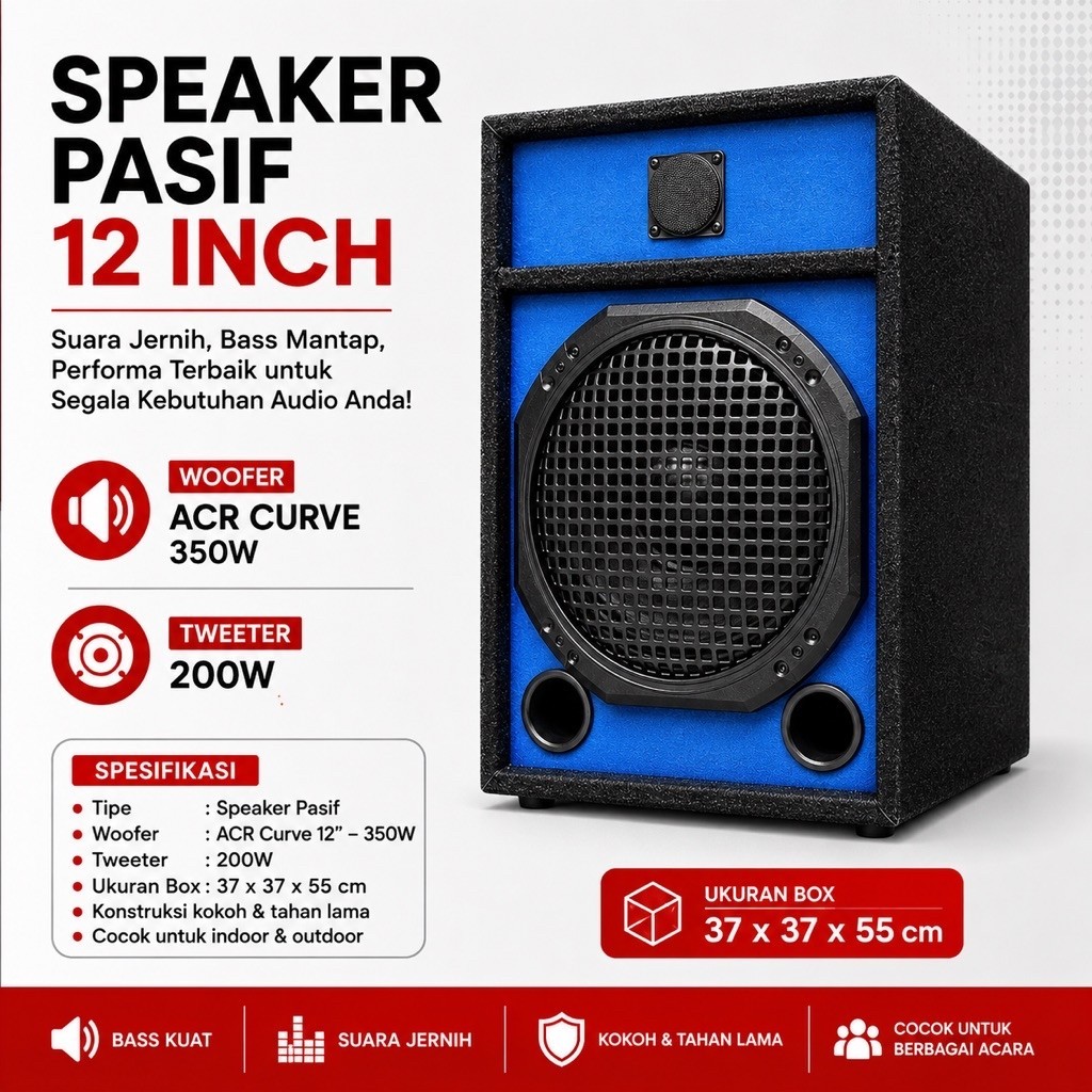 speaker pasif 12 inch ACR curve wofer 350w